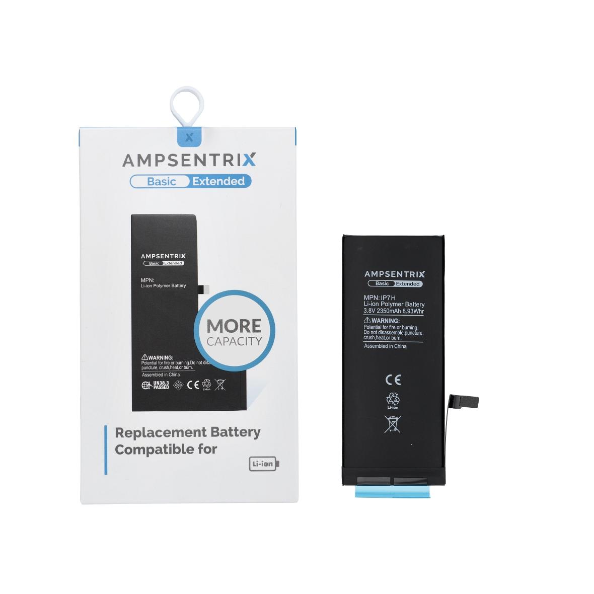 AmpSentrix Basic bateria do iPhone 7 (zwiększona pojemność 2350 mAh)