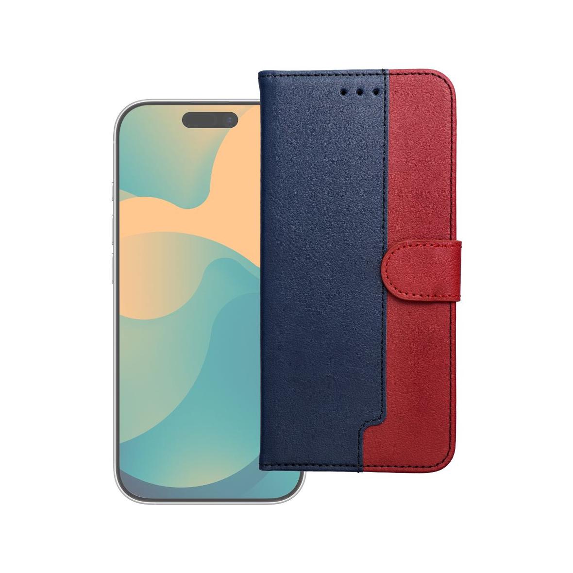 Etui z klapką na Xiaomi Redmi NOTE 15 5G Split Book granatowo-czerwone