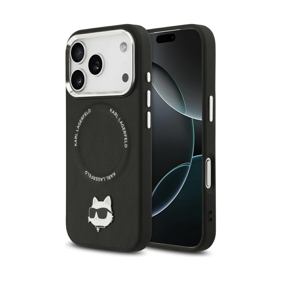 KARL LAGERFELD futerał do IPHONE 17 Pro Max kompatybilny z MagSafe KLHMP17XPSMLRCHK (PU Choupette Pin) czarny