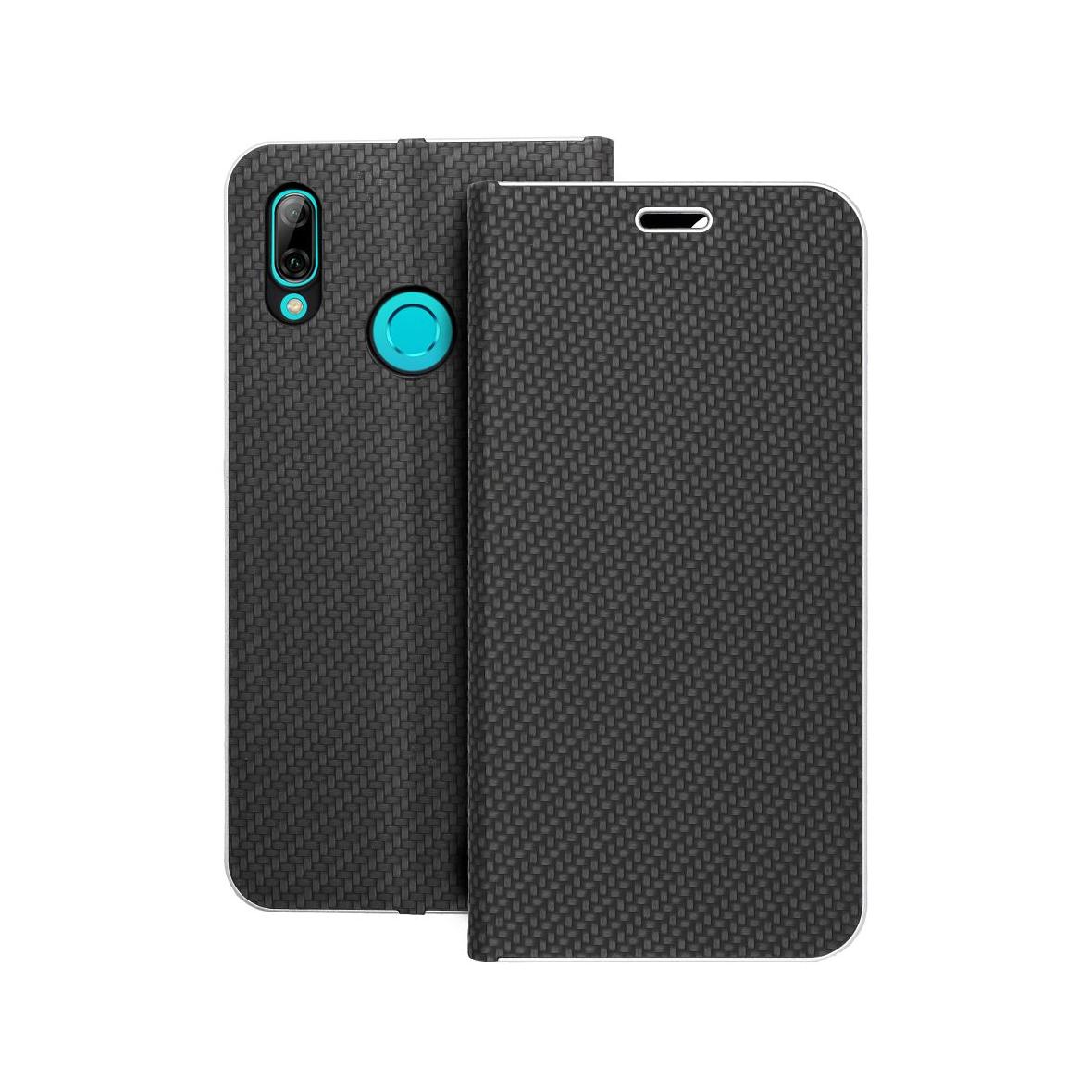 Etui z klapką na Huawei P Smart 2019 Luna Book Carbon czarne