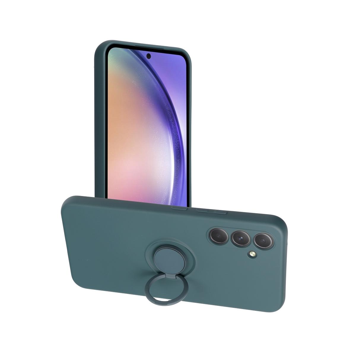 Futerał do Samsung A54 5G Silicone Ring zielony