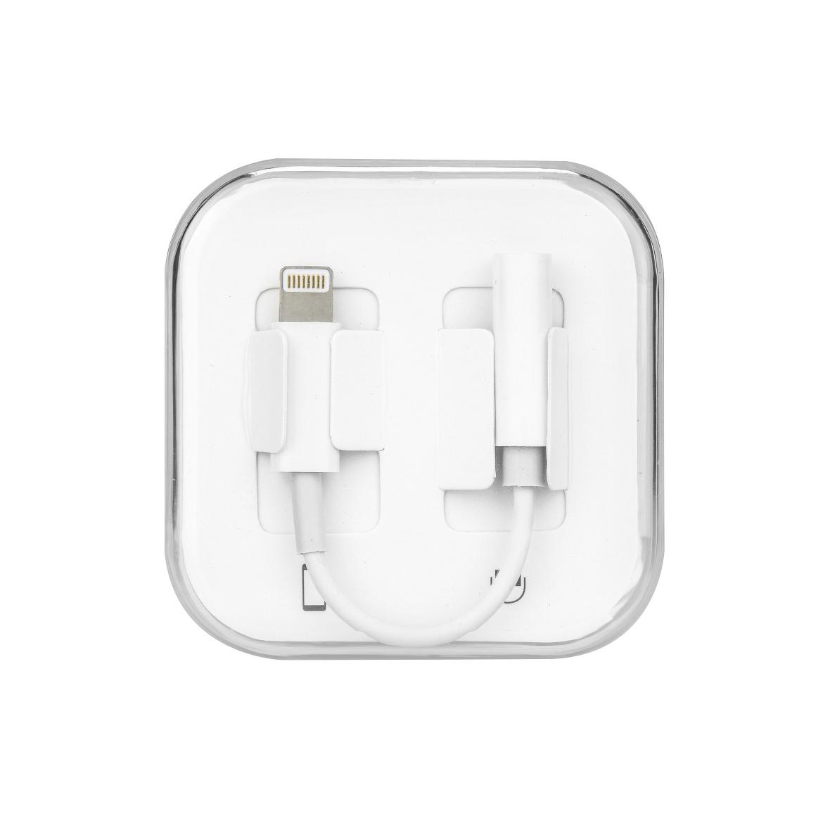 Adapter AUX Lightning (męski) do Jack 3,5 mm (żeński) BOX biały