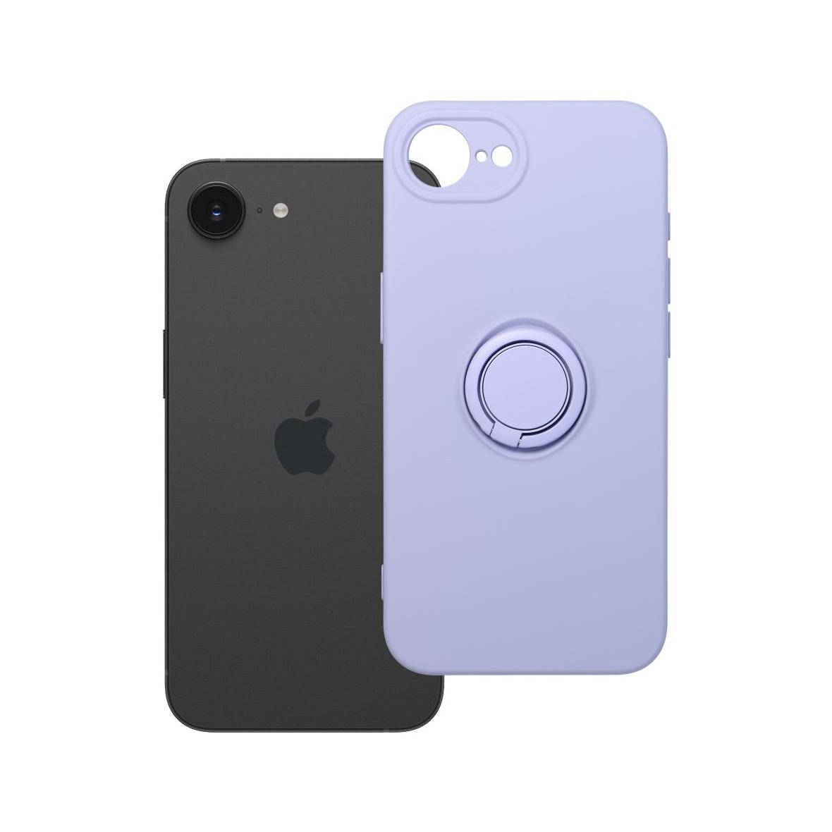 Futerał do iPhone 16e (SE 4 2025) / 17e Silicone Ring fioletowy