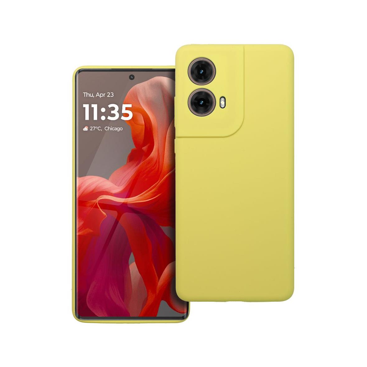 Futerał SILICONE 2mm do MOTOROLA G85 5G żółty