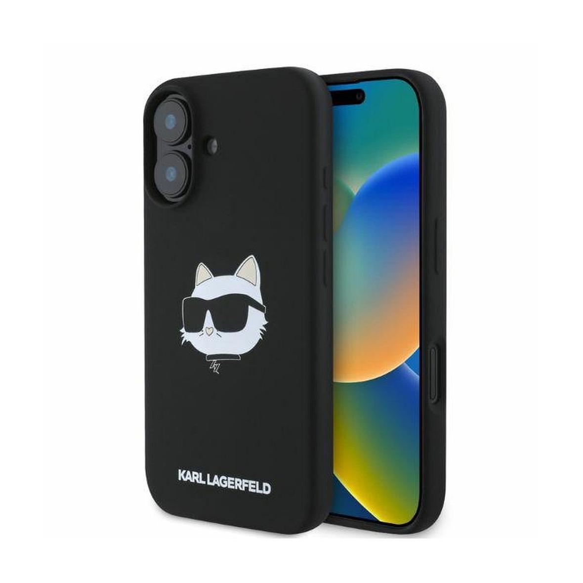 KARL LAGERFELD futerał do IPHONE 16 kompatybilny z MagSafe KLHMP16SSCHPPLK (Sil Choupette Head Print) czarny
