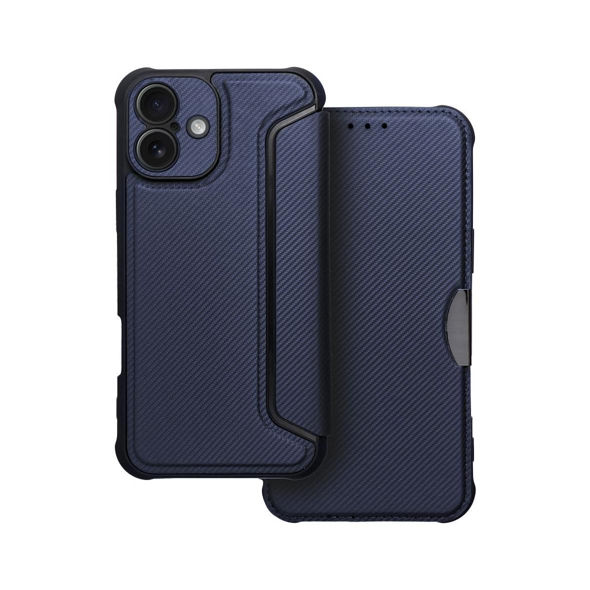 Etui z klapką na iPhone 16 PLUS Razor Book niebieskie