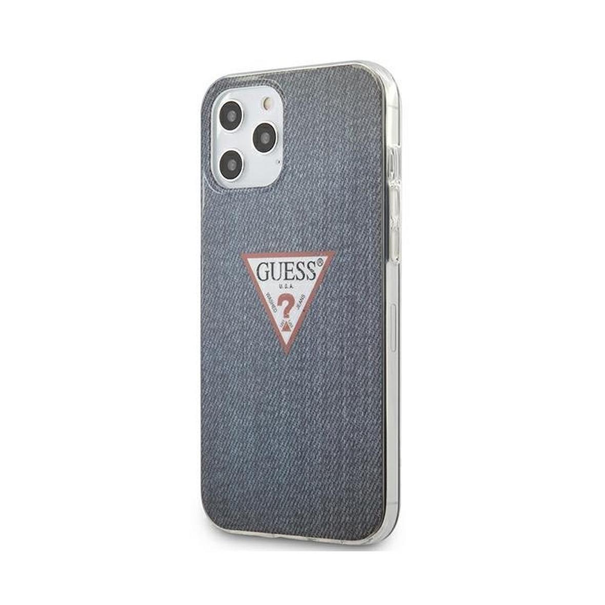 GUESS futerał do IPHONE 12 Pro Max GUHCP12LPCUJULDB (Kolekcja Jeans) granatowy