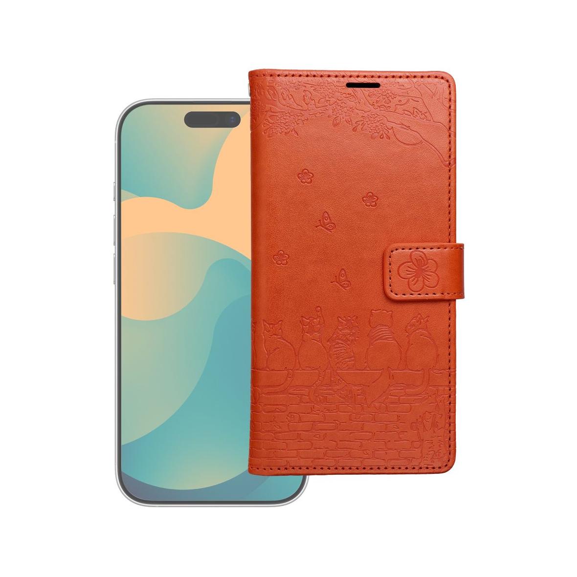 Etui z klapką na Redmi NOTE 15 5G Mezzo Book koty brązowe