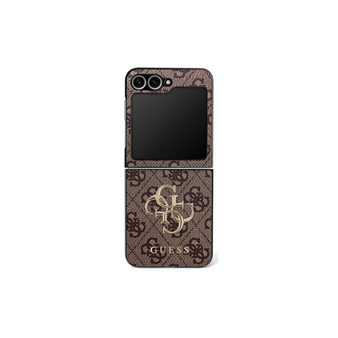 GUESS futerał do SAMSUNG Z FLIP7 GUHCZF74GMGBR (PU Leather 4G Metal Logo) brązowy