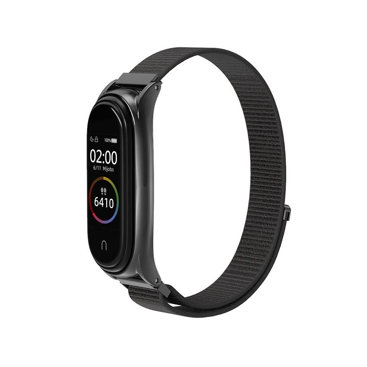 Pasek nylonowy do XIAOMI Mi Band 5 / 6 / 7 czarny (05)