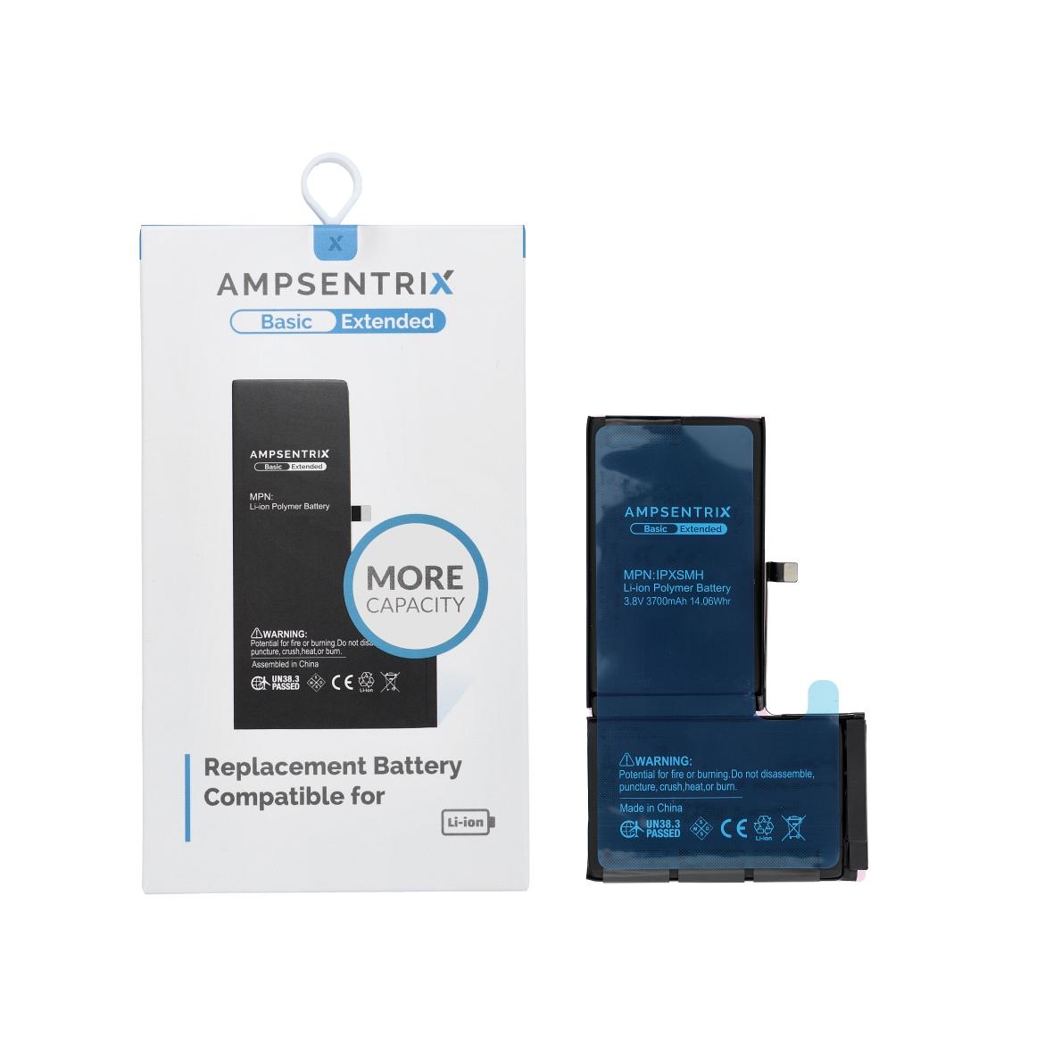 AmpSentrix Basic bateria do iPhone XS Max (zwiększona pojemność 3700 mAh)