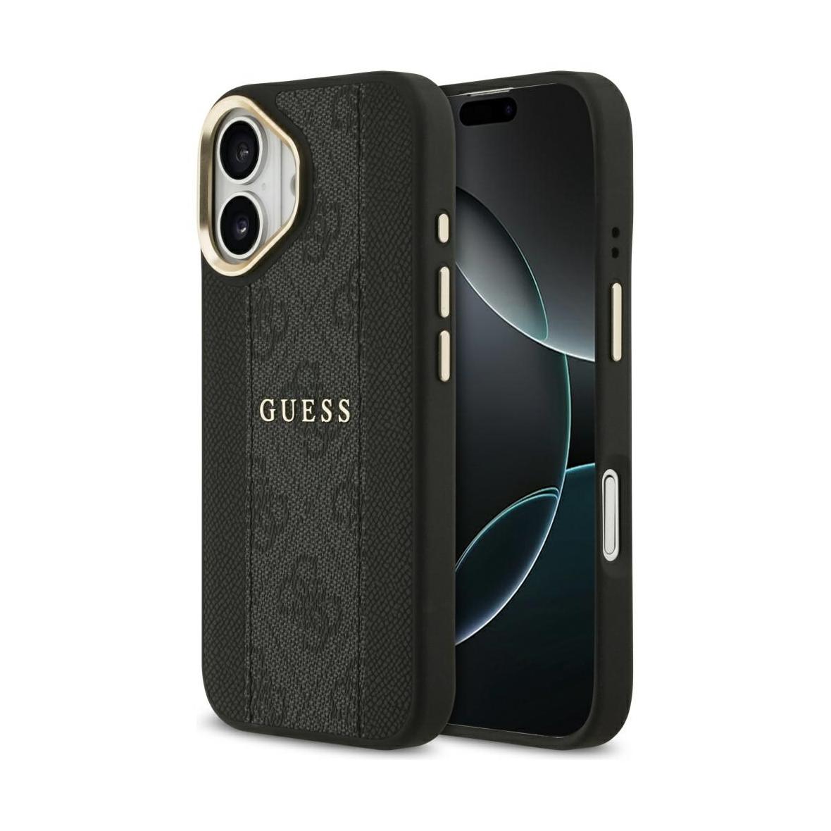 GUESS futerał do IPHONE 17 kompatybilny z MagSafe GUHMP17SPG4SEMCK (PU W/ 4G Stripe) czarny