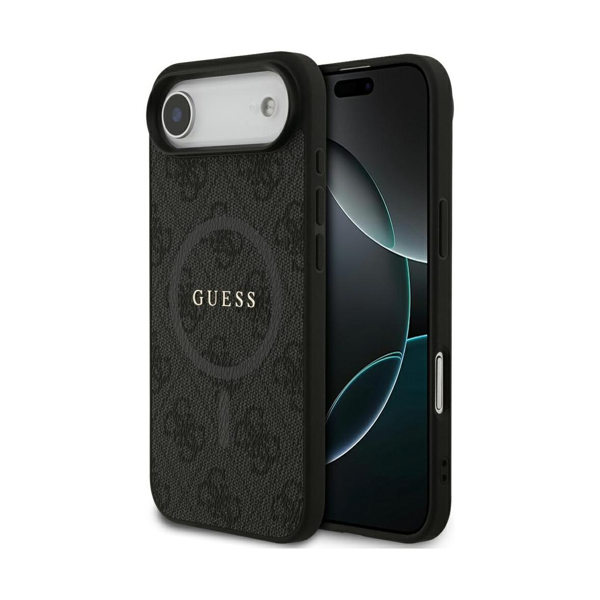 GUESS futerał do IPHONE 17 Air kompatybilny z MagSafe GUHMP17MG4GFRK (PU 4G Ring Classic Logo) czarny