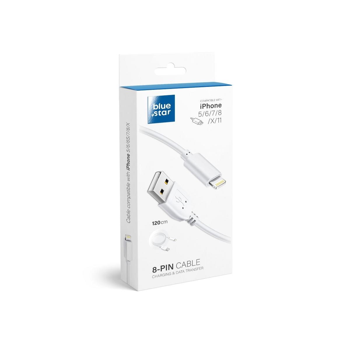Kabel USB A do Lightning Blue Star Lite 3A 1,2 m biały