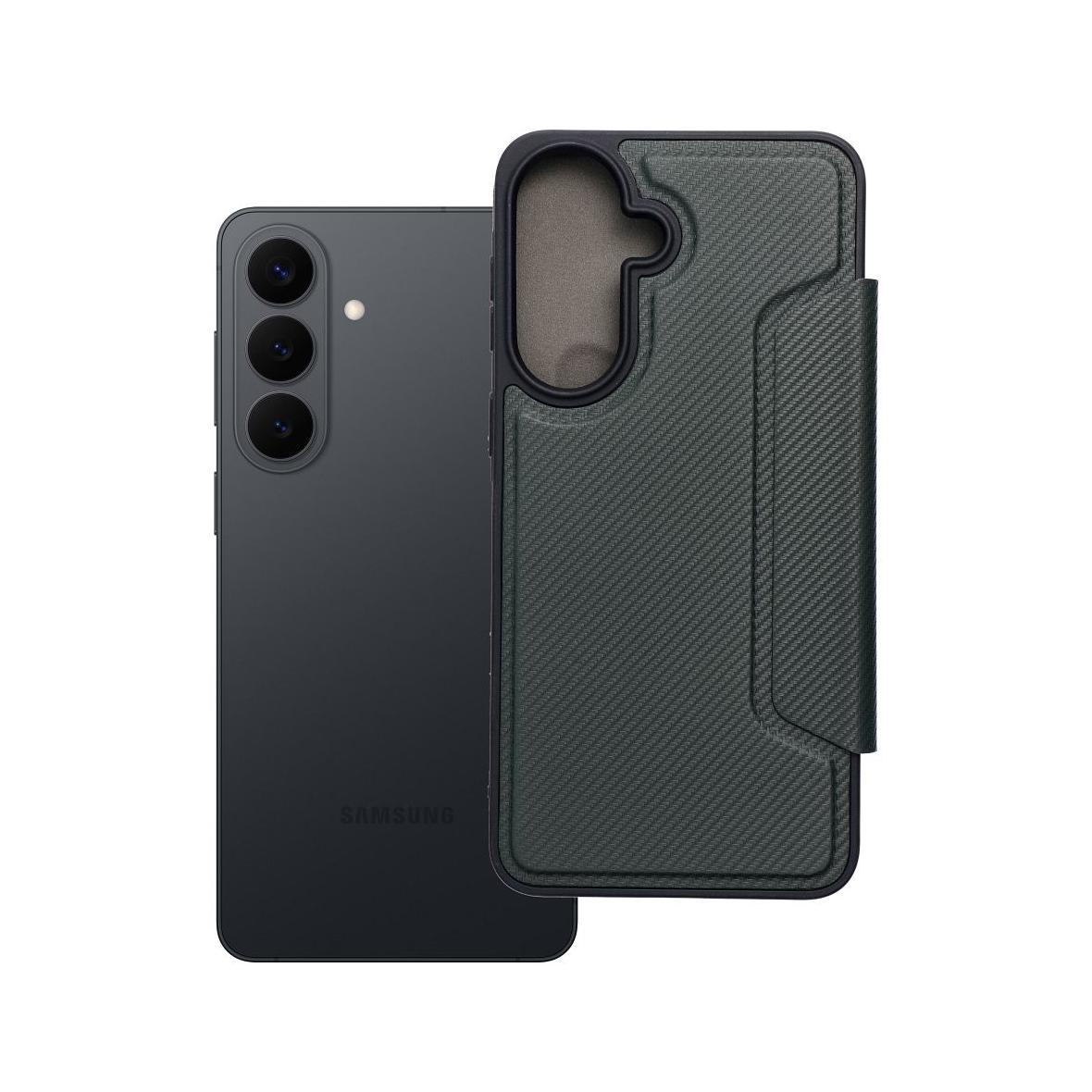 Etui z klapką na Samsung A57 5G Razor Book ciemnozielone
