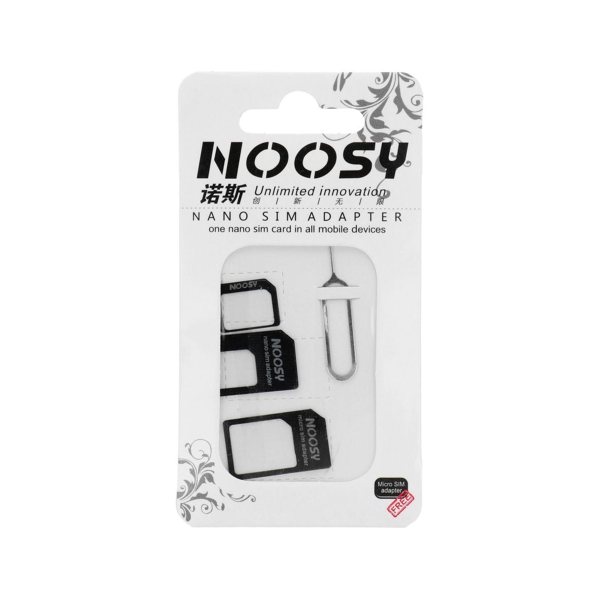 Zestaw Adapterów Nano Sim/Micro,Micro Sim i Nano/Sim (NOOSY 3w1) czarny