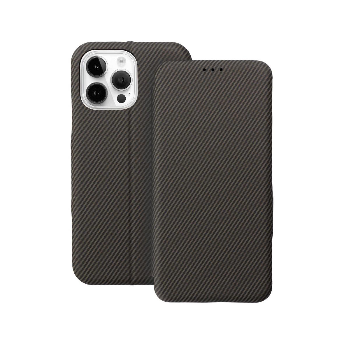 Etui z klapką na iPhone 14 PRO MAX Folio Side Magnet brązowe