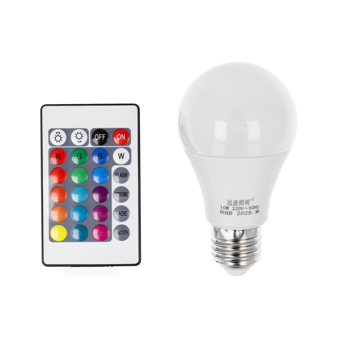 Żarówka LED RGB 10W E27 A60 wielokolorowa