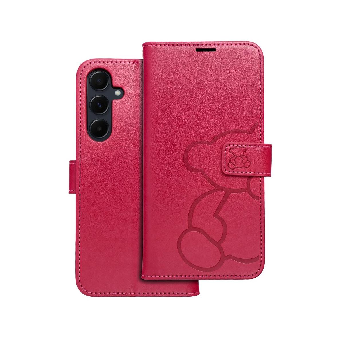 Etui z klapką na Samsung A55 5G Mezzo Book teddy bear magenta