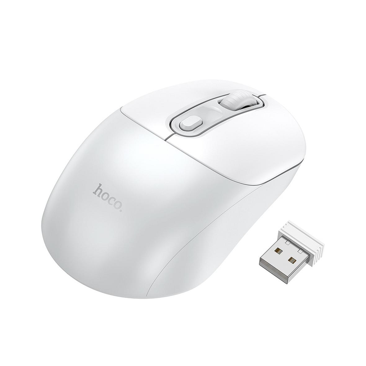 Myszka bezprzewodowa Hoco 2.4G 1600 dpi GM28 biało szara