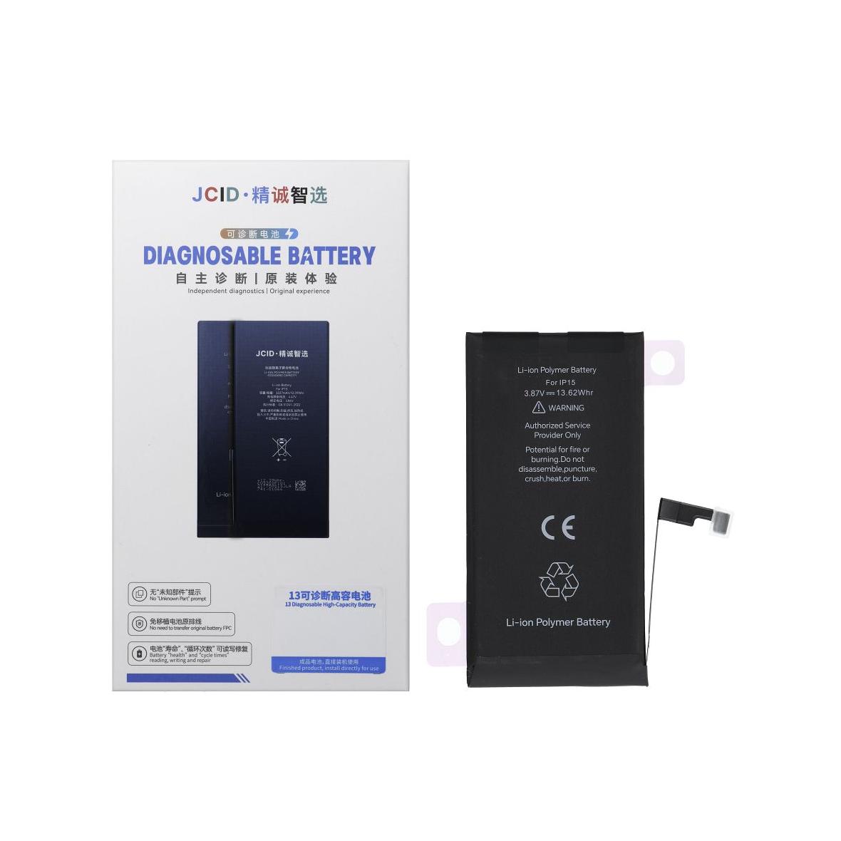 JCID Bateria z możliwością przypisania jako USED do iPhone 15 3520 mAh (zwiększona pojemność)