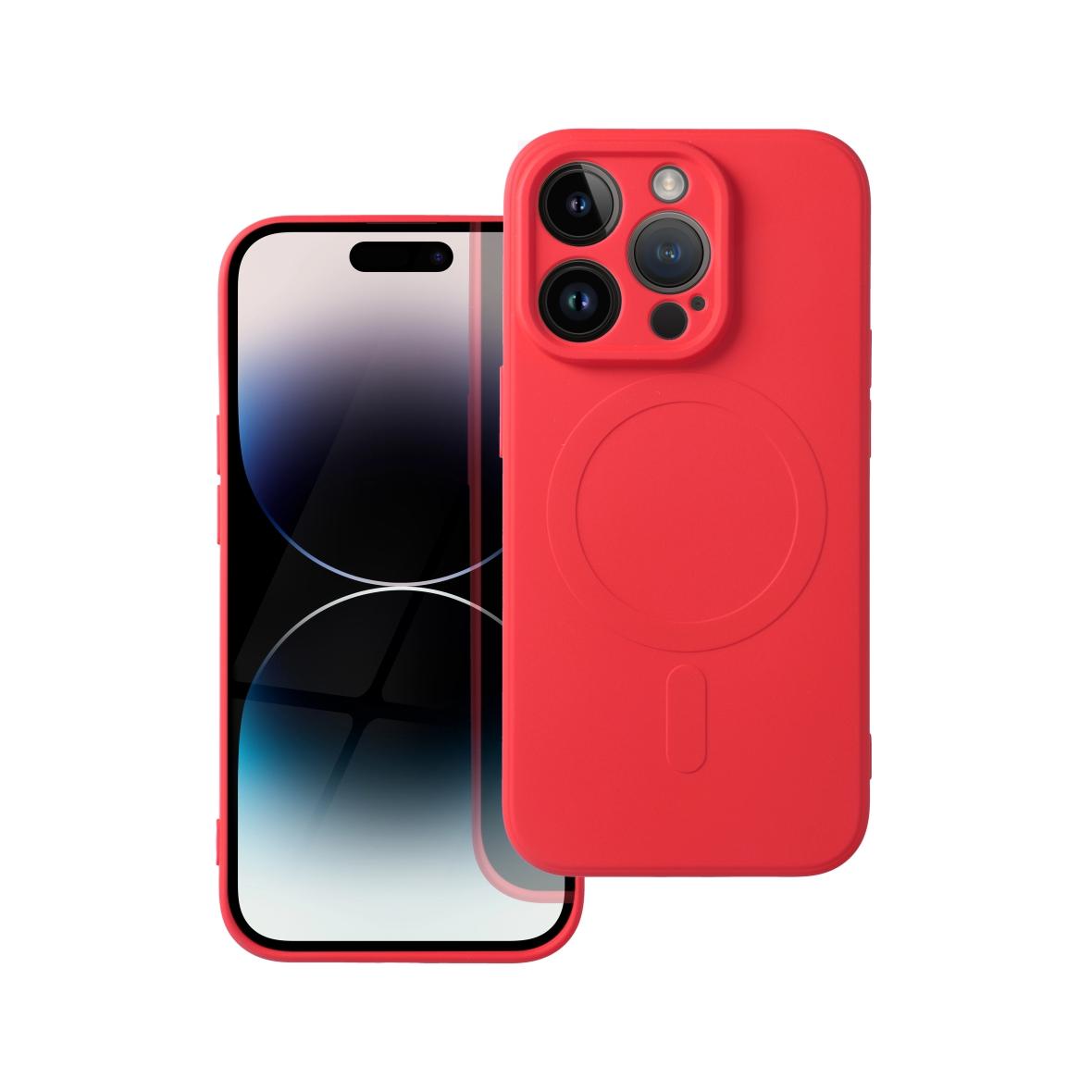 Futerał do iPhone 14 PRO Silicone Mag Cover zgodny z MagSafe czerwony