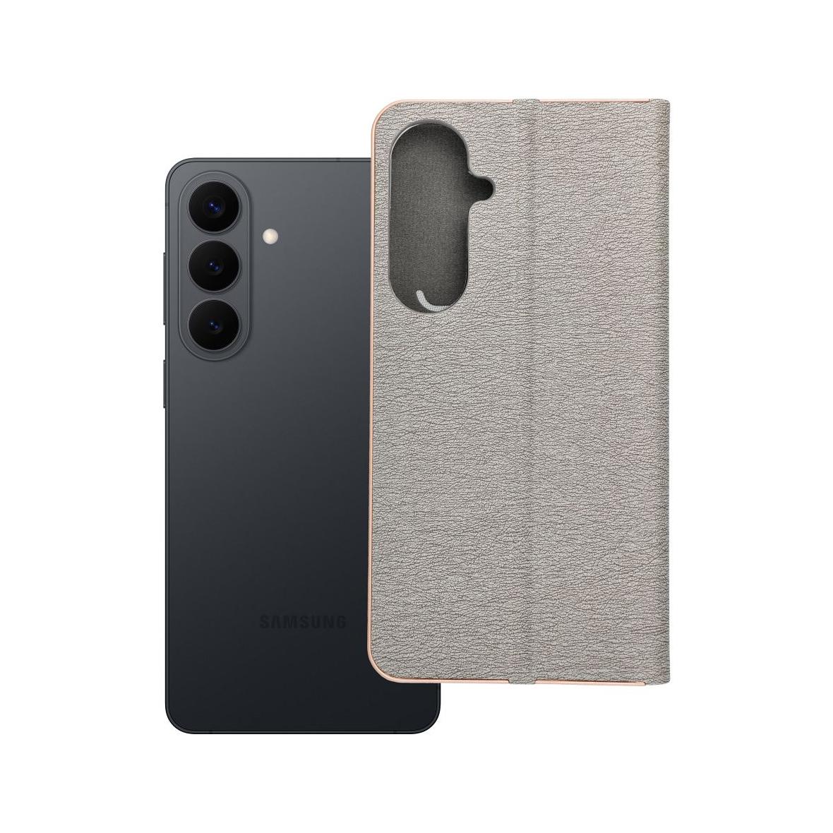Etui z klapką na Samsung S26 PLUS Luna Book Gold srebrne