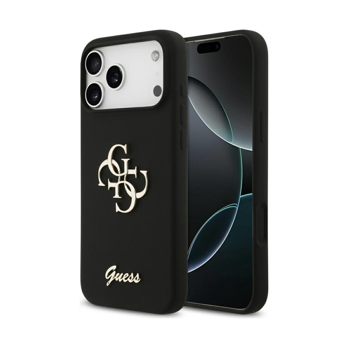 GUESS futerał do IPHONE 17 Pro Max GUHCP17XSC4GSMK (Silicone W/ Big 4G Script) czarny