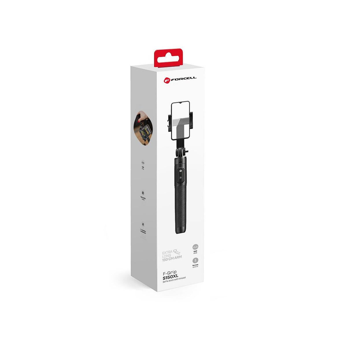Selfie stick Forcell F-Grip S150XL tripod z pilotem bezprzewodowym czarny 0INT