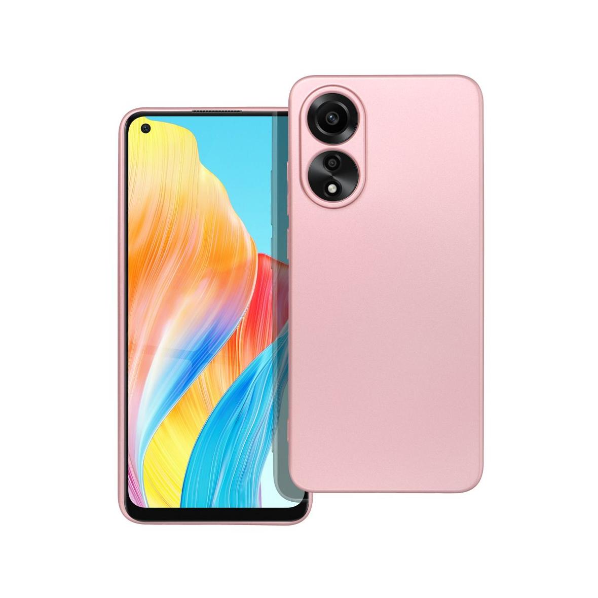 Futerał do Oppo A78 4G Metallic różowy