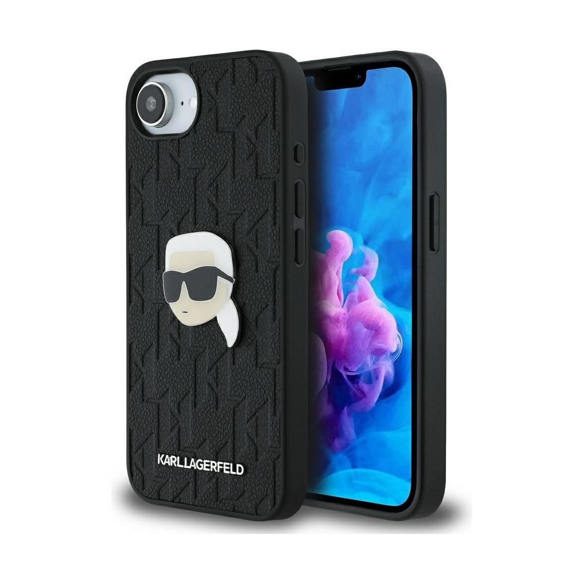 KARL LAGERFELD futerał do IPHONE 16e (SE 4 2025) KLHCPSE4PGKLKIPK (PU Monogram K. Head Pin) czarny