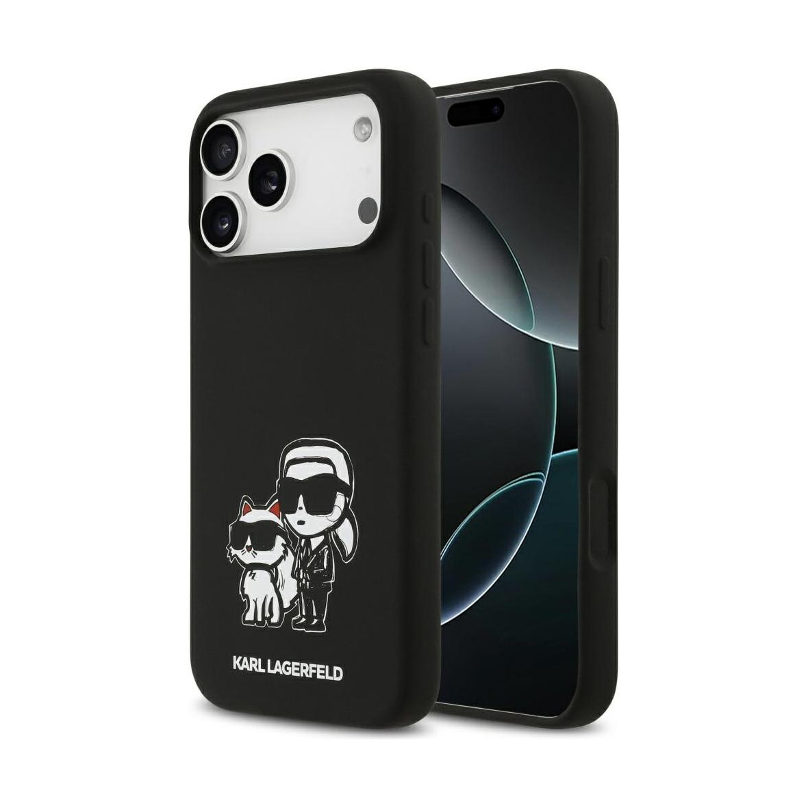 KARL LAGERFELD futerał do IPHONE 17 Pro Max kompatybilny z MagSafe KLHMP17XSKCGRGOK (Silicone W/ K&C Sketch & Logo) czarny