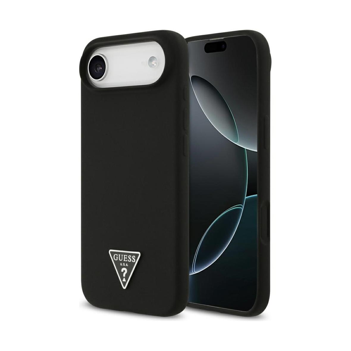 GUESS futerał do IPHONE 17 Air kompatybilny z MagSafe GUHMP17MSCTRLMK (Silicone W/ Triangle Logo) czarny