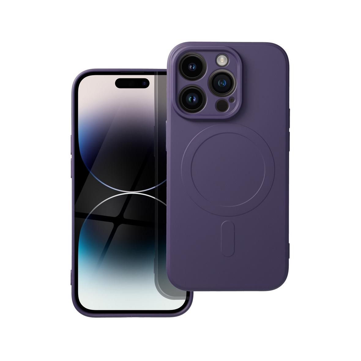 Futerał do iPhone 14 PRO Silicone Mag Cover zgodny z MagSafe ciemnofioletowy