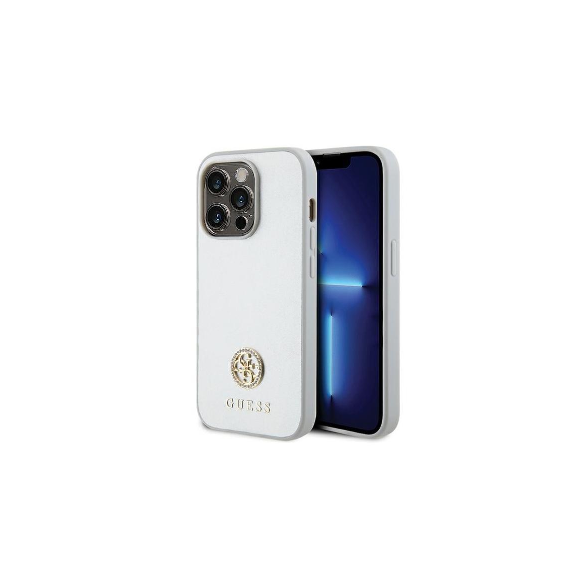 GUESS futerał do IPHONE 15 Pro GUHCP15LPS4DGPS (Strass Metal Logo) srebrny