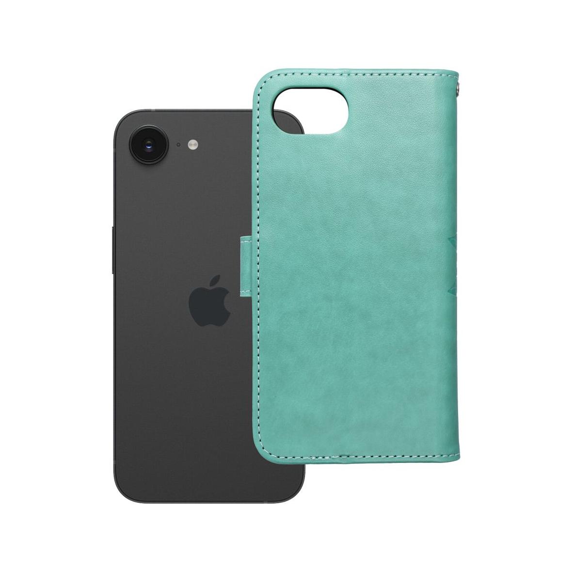 Etui z klapką na iPhone 16e (SE 4 2025) Mezzo Book mandala zielone