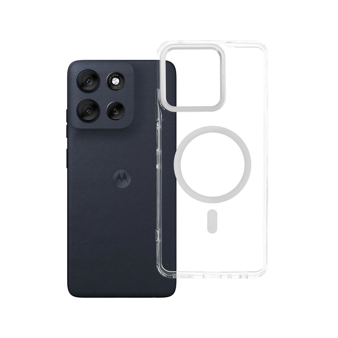 Futerał do Motorola G56 Frame Clear Hybrid Mag Cover zgodny z MagSafe transparentny