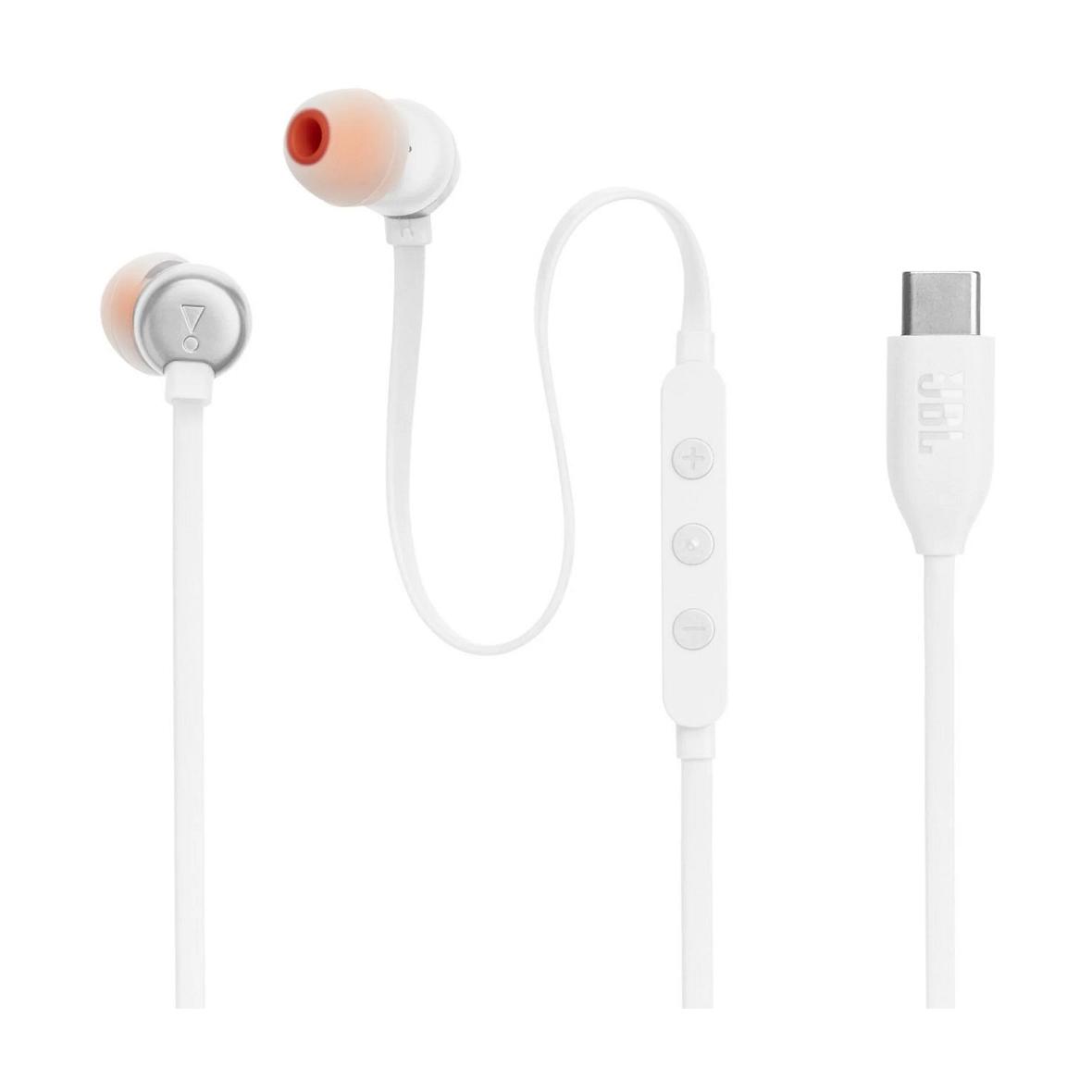 Słuchawki przewodowe douszne USB C JBL Tune 310C białe