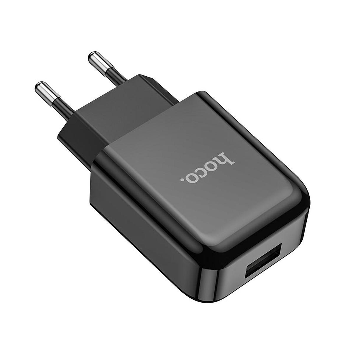 Ładowarka sieciowa do telefonu Hoco USB A 2.1A N2 czarna
