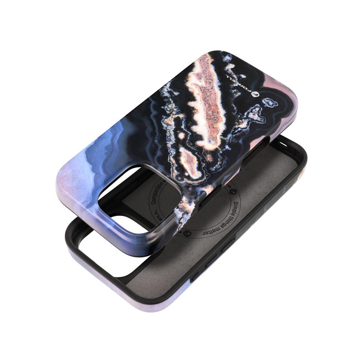 Etui na iPhone 15 PLUS Forcell F-Protect Mirage zgodny z MagSafe Military Drop-Test gold island