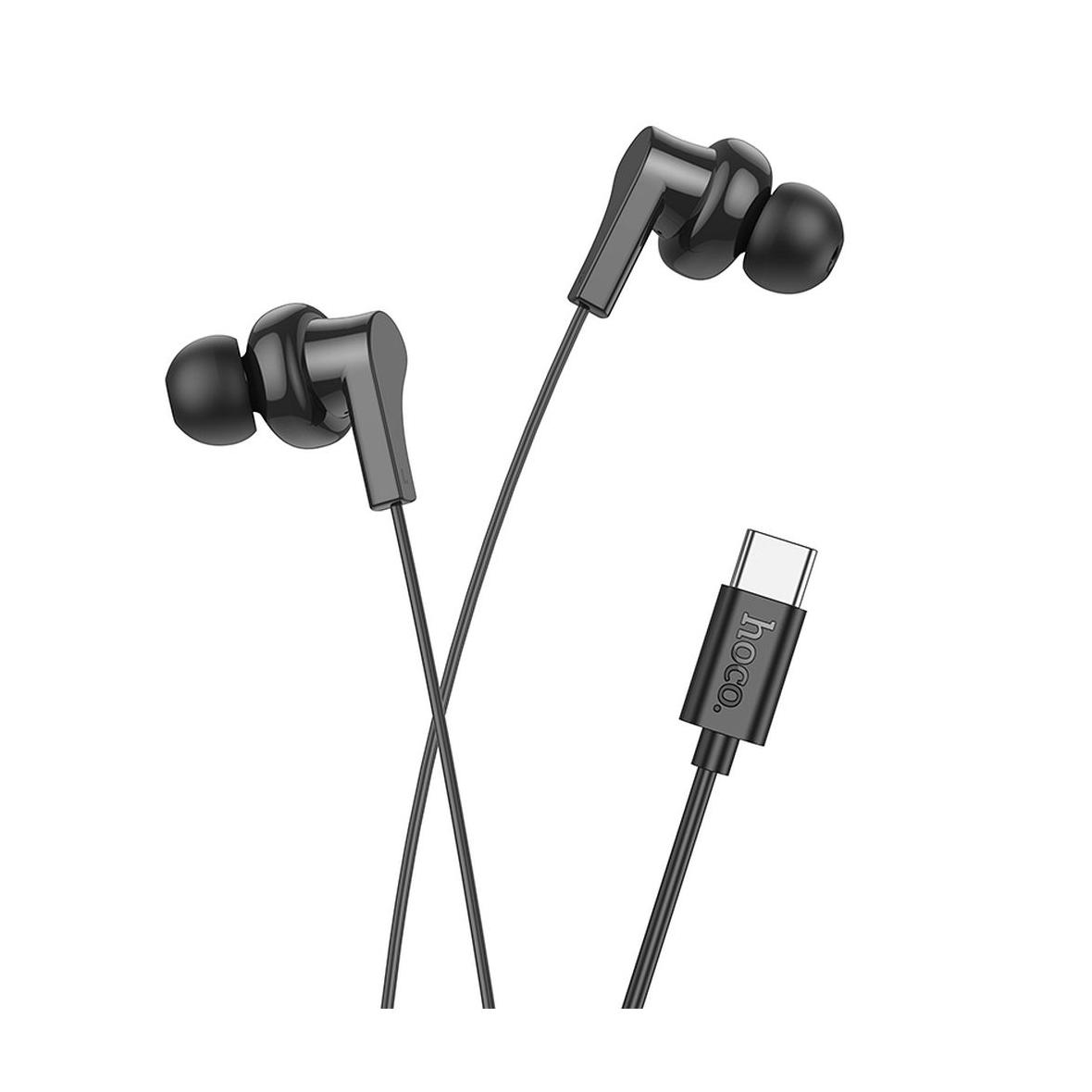 Słuchawki przewodowe douszne USB C Hoco M114 czarne