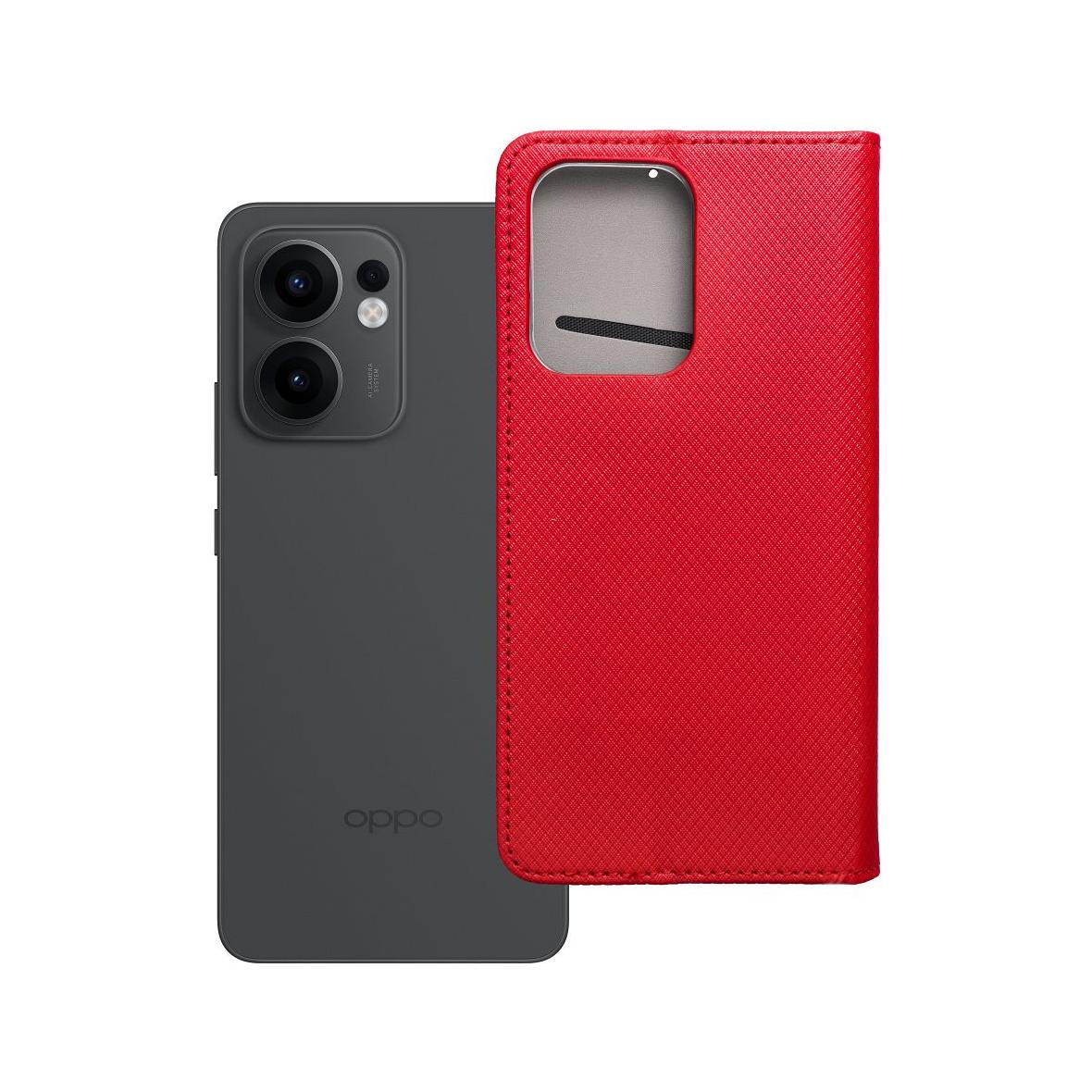 Etui z klapką na Oppo Reno 13F 4G / 5G Smart Case Book czerwone