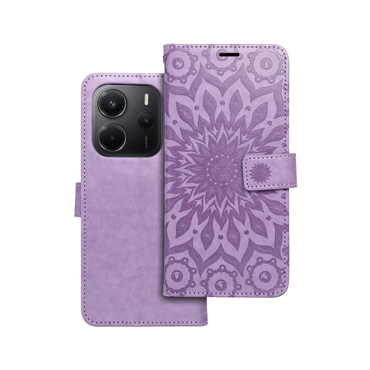 Etui z klapką na Xiaomi Redmi NOTE 14 5G Mezzo Book mandala fioletowe