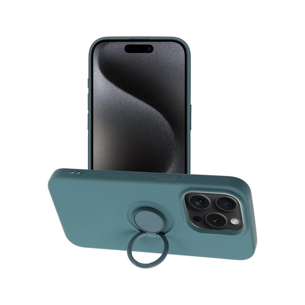 Futerał do iPhone 15 PRO Silicone Ring zielony