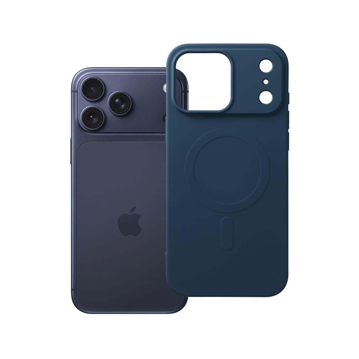 Futerał do iPhone 17 PRO MAX Silicone Mag Cover zgodny z MagSafe (big hole) niebieski