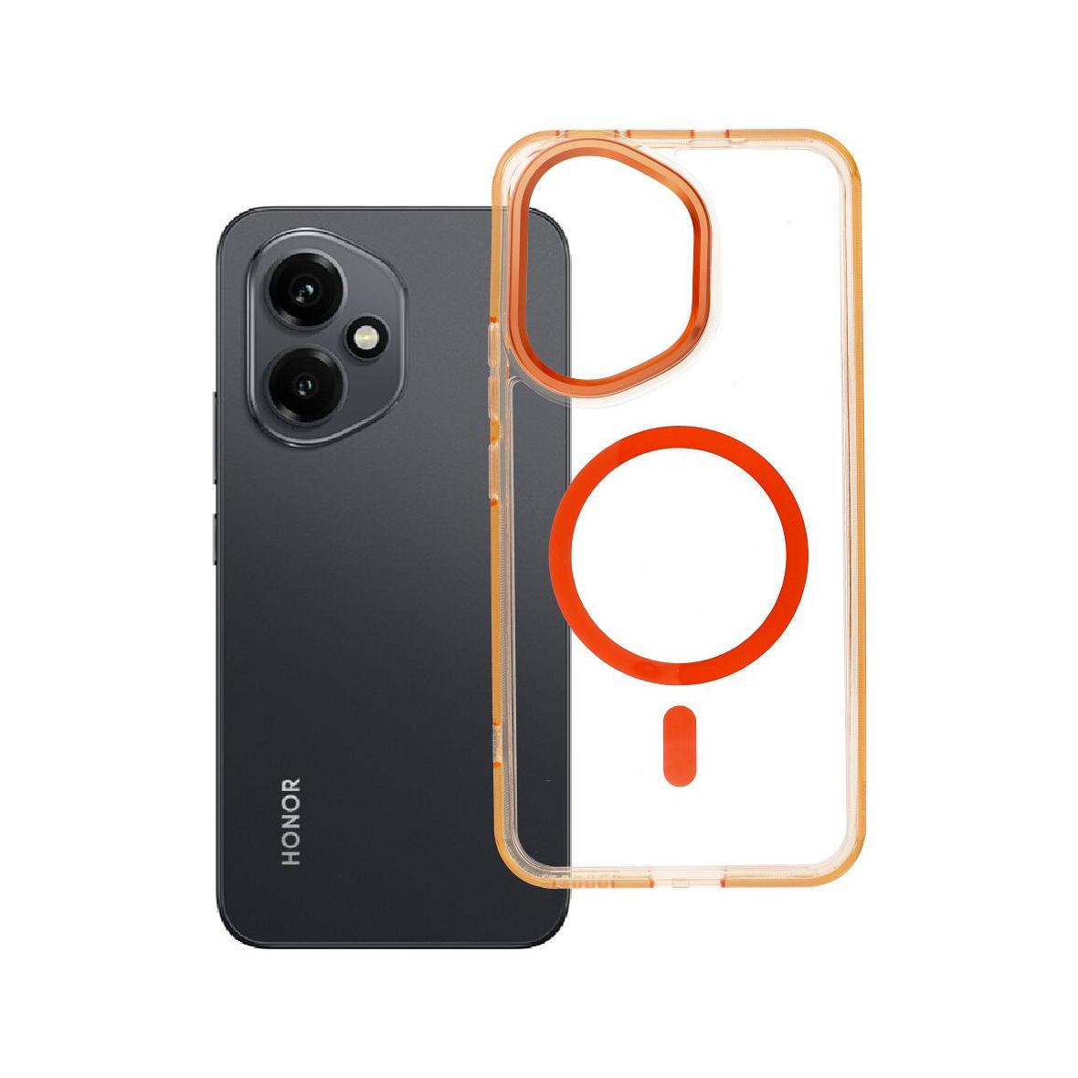 Futerał do Honor 400 Frame Clear Hybrid Mag Cover zgodny z MagSafe pomarańczowy