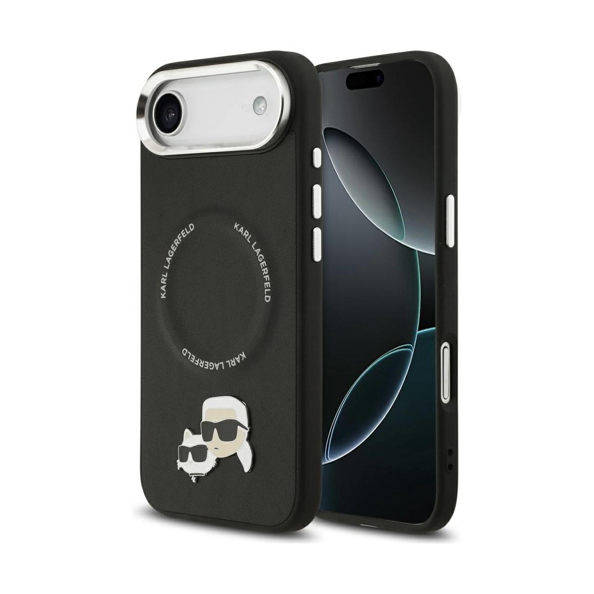 KARL LAGERFELD futerał do IPHONE 17 Air kompatybilny z MagSafe KLHMP17MPSMLRKCK (PU K&C PINS) czarny