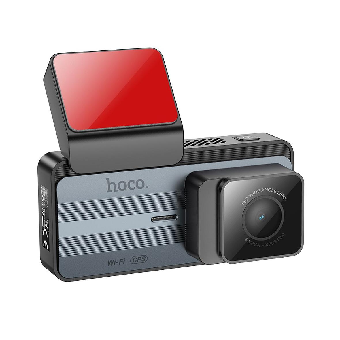 Kamera samochodowa Hoco z wyświetlaczem 3,69" 2K GPS DV11 srebro szara