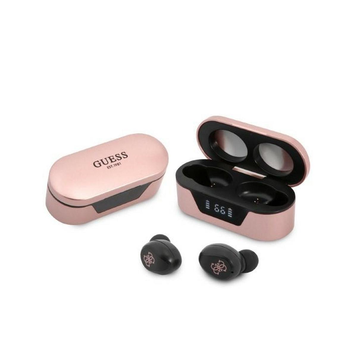 GUESS słuchawki bezprzewodowe bluetooth TWS + stacja dokująca GUTWST31EP (BT5 Classic) różowe