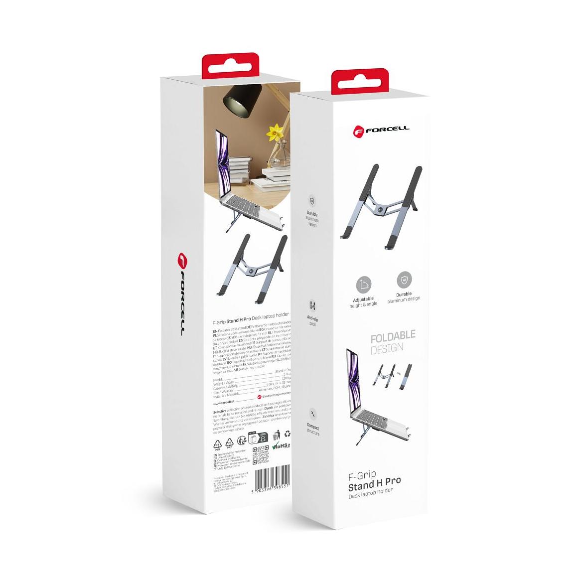 Uchwyt na laptop / tablet biurkowy składany Forcell F-Grip Fold Stand H Pro szary